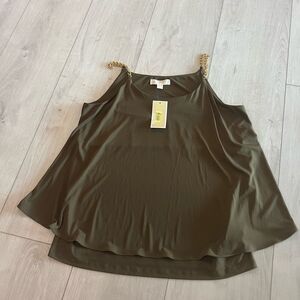 MICHAEL  Kors Brown Chain Link Top Size L